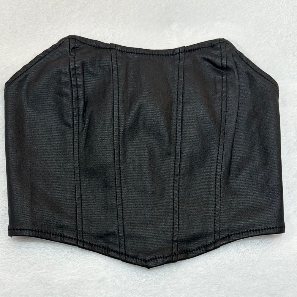 Edikted Black Strapless Corset Top Size S